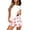 Pink, variant on Cotton Pajama Set for Women Button Front Shirt and Cuffed Shorts Pajama Suit Loungewear Pajamas Sleep Set
