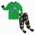 thumbnail image 6 of HCNTES Toddler Baby Boys Pajamas Sleepwear Outfit Set Kids Fall Winter Clothes Long Sleeve Cute Soft Shirts and Pants Casual Dailywear Outfits Set(A01-Green,4-5 Years), 6 of 6