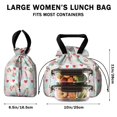 thumbnail image 5 of Pioneer Flower Floral Print Pattern Drawstring Lunch Bag Women - Drawstring Lunch Bag Insulated for Work Office - Stain-Resistant Large Lunchbags for Women with Multi-Pockets, 5 of 6