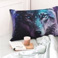 thumbnail image 4 of Honeii Purple Sky Wolf Print Pillow Cases,Plush Throw Pillow Covers,Decorative Pillowcase for Sofa, Couch, Living Room-16"x24", 4 of 6