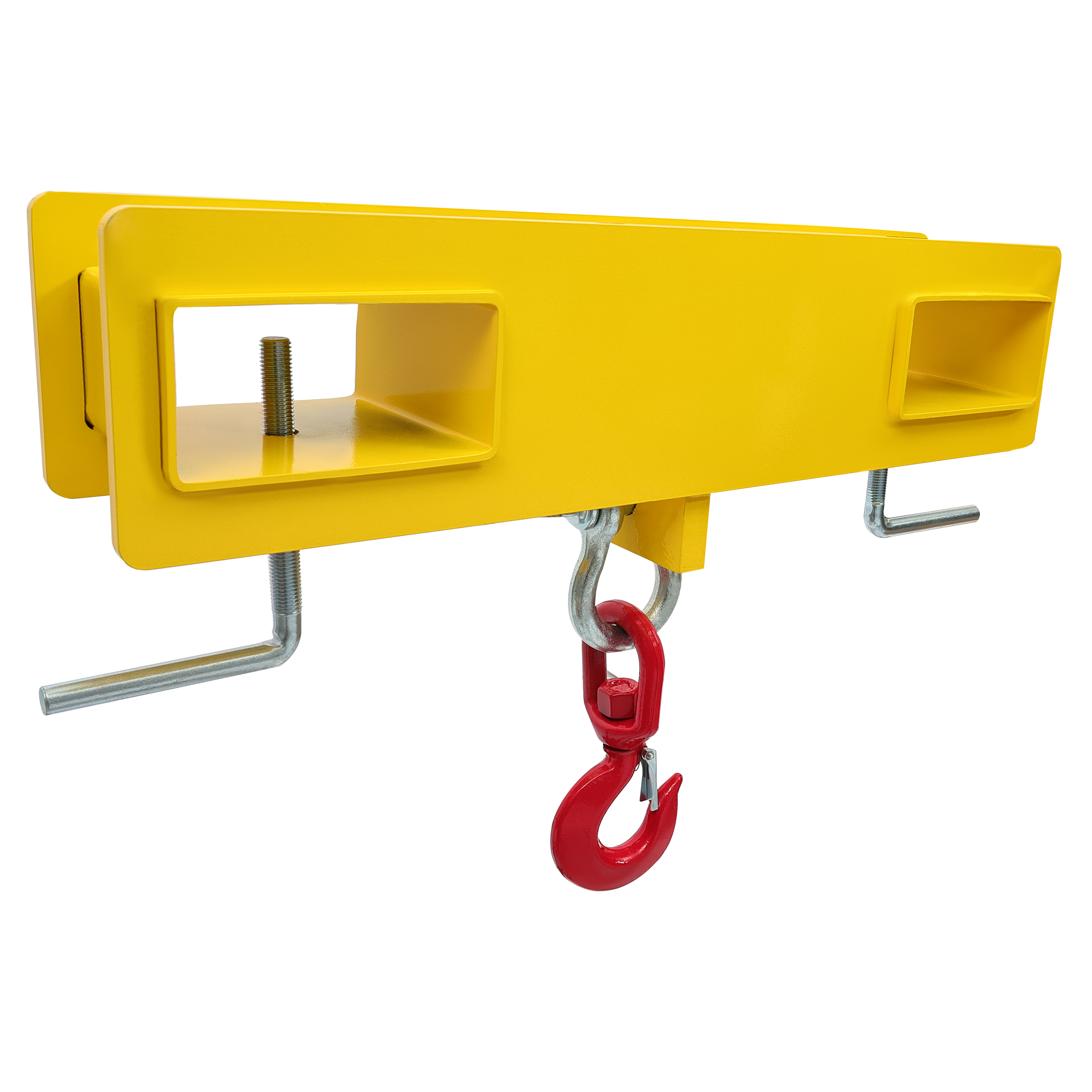 KOJEM Forklift Lifting Hook 4800lbs Forklift Mobile Crane Hook Yellow Forklift Lifting Hoist Swivel Hook Fork Lifting Attachment