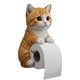 thumbnail image 2 of Portarrollos de papel higiénico de pared con diseño de gatos | Portarrollos de papel higiénico de resina atigrado gris con adorable escultura decorativa de gato | Organizador de baño que ahorra, 2 of 6