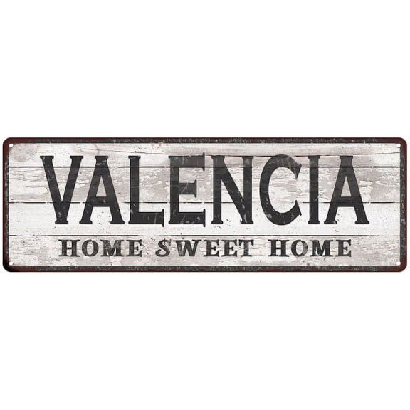 VALENCIA Home Sweet Home Country Look 6x18 Metal Sign 106180045894