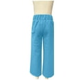 thumbnail image 4 of Cethrio Girls Wide Leg Sweatpants, Relaxed Fit Open Bottom Warm Casual Athletic Pants Sky Blue Size 6, 4 of 4