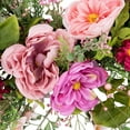 thumbnail image 5 of Northlight Peony Mixed Floral Half Spring Wreath - 28" - Pink, 5 of 7
