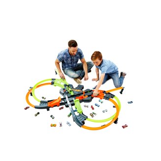 Magic Tracks Xtreme 10ft Glow Racetrack Set for Kids, 1:64 Scale