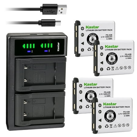 Kastar 4-Pack Battery and LTD2 USB Charger Compatible with Panasonic N4FUYYYY0018 N4FUYYYY0019 N4FUYYYY0046 N4FUYYYY0047 Battery Panasonic KX-TCA285 KX-TCA385 KX-UDT121 KX-UDT131