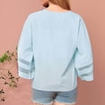thumbnail image 4 of aidice Summer Tops for Women Casual Loose V Neck Long Sleeve Shirts Comfy Lightweight Gauze Tee Shirts, 4 of 5