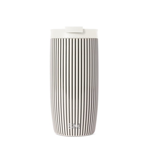 Simple Modern 16 fl oz Insulated Stainless Steel Voyager Tumbler with Insulated Flip Lid|Classic Pin Stripes