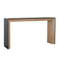 Black / Natural Wooden Console Table Narrow Entryway Table Modern Couch