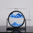 thumbnail image 2 of Rotatable Blue 3D Sand Art Sculpture - 25x23CM Glass Frame with Acrylic Base, Dynamic Flowing Quicksand Decor for Office/Home, Transparent Crystal-Like Design, Relaxing Moving Landscape Ornament, 2 of 6