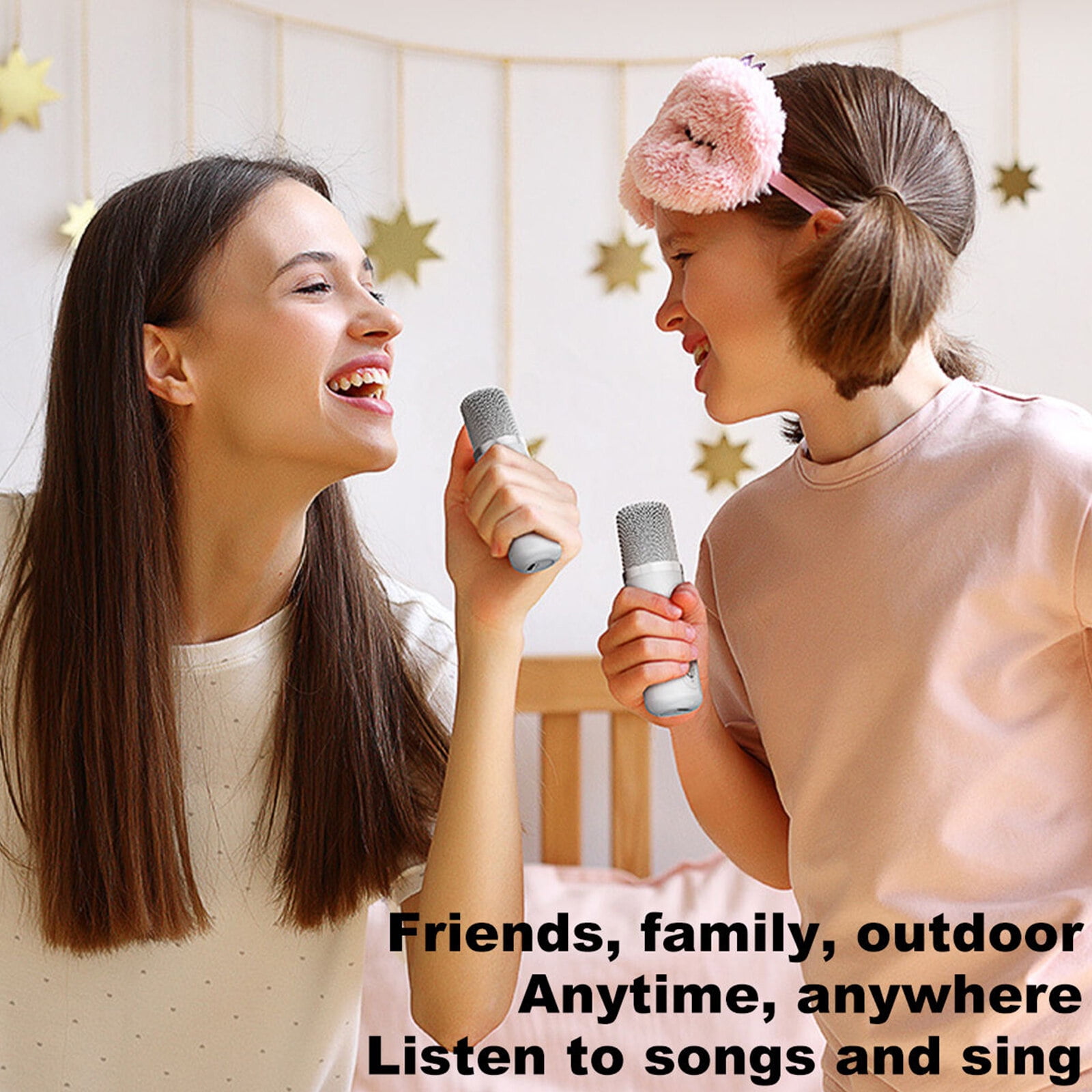 Mini Karaoke Machine, Portable Bluetooth Speaker with 2 Wireless Karaoke Microphones,Singing Machine Karaoke System for Kids Adult for Travel Home Party Birthday Singing