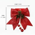 thumbnail image 2 of 4 Pack Noeud Décoratif Arbre de Noël Paillettes Noeuds d'Arc Ornement avec des Arcs Rouges de Pomme de Pin pour Couronne Guirlande Treetopper Fête de Noël (Rouge), 2 of 8