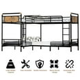 thumbnail image 6 of Mirightone L-Shaped Quad Bunk Bed for 4, Metal Bunk Bed Convertible to 3 Twin Beds Industrial Style, Space-Saving & Anti-Slip Ladders (Black), 6 of 12