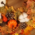 thumbnail image 5 of 18.9Inch Large Christmas Wreath,Artificial Christmas Wreath with Maple Leaves,Fall Wreath with Pumpkin for Front Door,Indoor Outdoor Farmhouse,Wedding Decor, 5 of 9