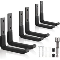 Heavy Duty Ladder Hooks for Garage Wall Storage - 6-Pack Metal J-Hooks, Utility Hangers for Ladder, Shovel, Tools (50 lb Capacity)