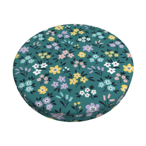 Vsdgher Floral Print Stool Covers Round,Stretch Round Stool Covers Washable Stool Cushion Slipcover Elastic Chair Covers for 12-14 Inch Chair