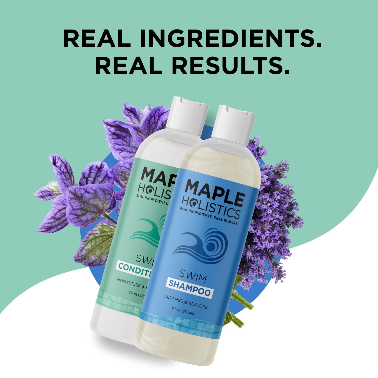 After Swim Shampoo and Conditioner Set - Chlorine Shampoo and Conditioner for Swimmers with Tea Tree and Rosemary Oil - Clarifying Shampoo for Hard Water Chlorine and Saltwater with Replenishing Oils