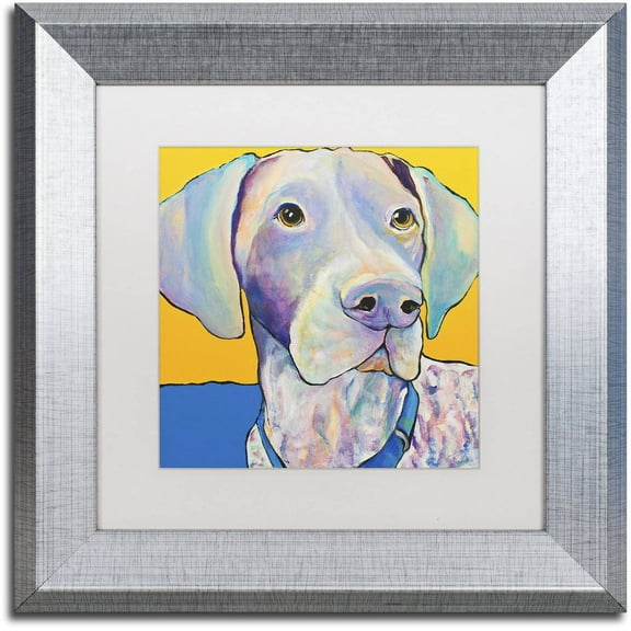 Trademark Fine Art "Blue" Canvas Art by Pat Saunders-White, White Matte, Silver Frame
