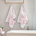 thumbnail image 4 of Geometric Art Marble Hand Towels 2 PCS, Rose Polygons Kitchen Towel Ultra Soft and Highly Absorbent,Decorative Fingertip Face Towel for Bathroom Hotel, 28.3"x14.4", 4 of 5