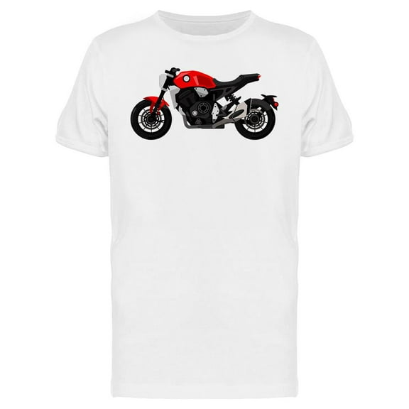 Red Motorcycle T-Shirt Men -Image by Shutterstock, Male XX-Large