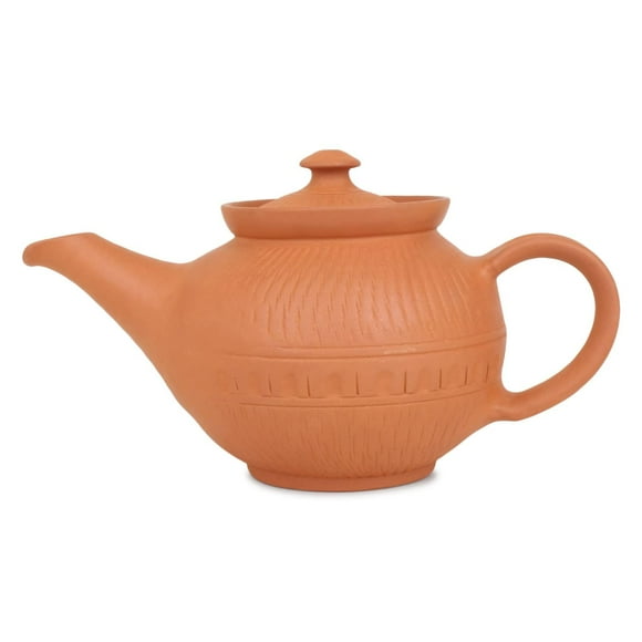 Bouilloire en Terre Cuite Faite à la Main avec Couvercle - en Argile pour Cuisine - Bouilloire Chai Ki Ketli 750ml