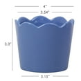 thumbnail image 3 of Mainstays Small 4in Diameter Round Blue Scallop Ceramic Planter, 3 of 5