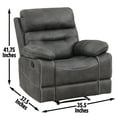 thumbnail image 6 of Steve Silver Micro-suede Rudger Manual Recliner, Gray, 6 of 7