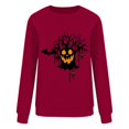 thumbnail image 4 of Women's Hoodless Sweatshirt for Casual Wear with Halloween Pumpkin Cozy Crewneck Fall Top for Seasonal Style and Comfort Red M, 4 of 4