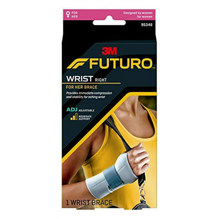 Futuro for Her Slim Silhouette Wrist Support Moderate Stabilizing Support  Adjust to Fit Right Hand 