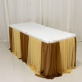 thumbnail image 2 of Efavormart Sheer Chiffon Table Skirt 14ft Champagne and Gold – Pleated Ruffle Skirting with Polyester Backing, Shimmer Sheer, Wrinkle-Free Fabric, 2 of 4