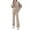 Khaki, variant on Womens Fashion New Fashion Casual Solid Color Knitted Set Casual Top and Pants Two-piece Set Trendsetting Women's Apparel