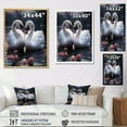 thumbnail image 4 of Designart "Swans In Romantic Embrace II" Animals Swans Floater Framed Wall Art Living Room, 4 of 5