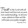 thumbnail image 2 of VWAQ Trust In The Lord With All Your Heart #1 Version Lean Not On Your Own Understanding Bible Wall Decal Inspirational - V1, 2 of 2