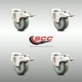 thumbnail image 2 of 3 Inch 316SS Gray Polyurethane Swivel Bolt Hole Caster Set with Lock Brake SCC, 2 of 2