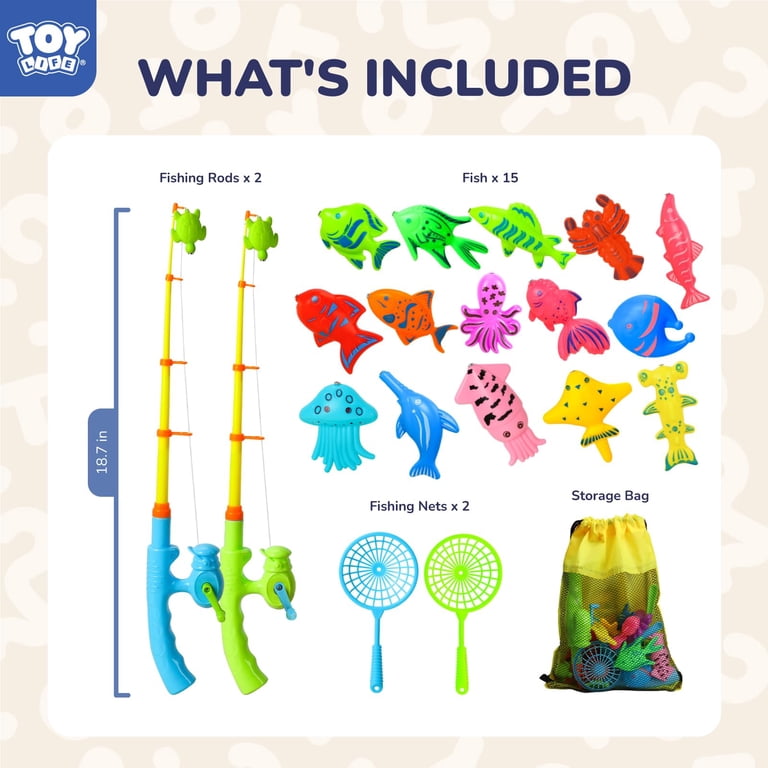 Toy Life Fishing Game Bath Toy Set, 2 Toddler Fishing Poles photo 2