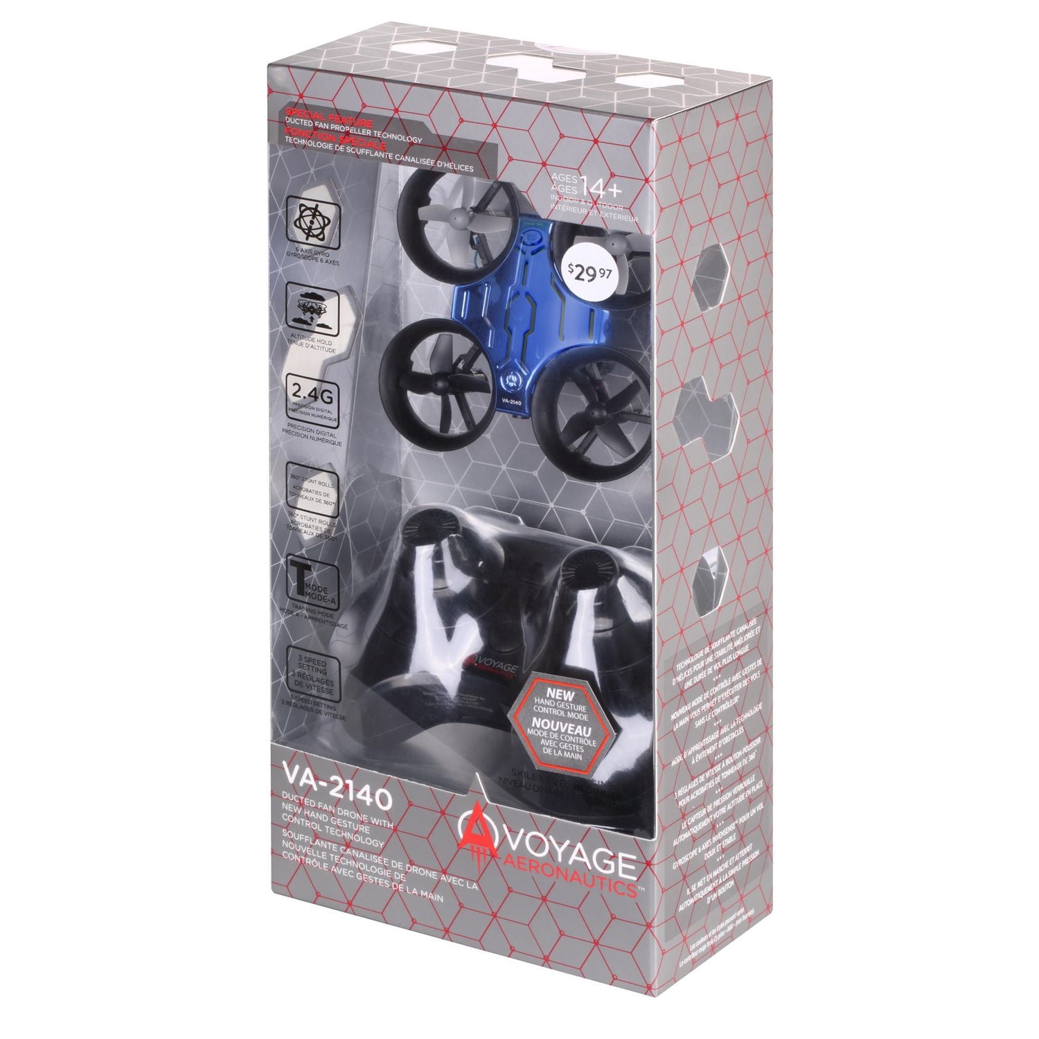 Voyage Aeronautics VA-2140 Ducted Fan Drone with New Hand Gesture Control- Blue