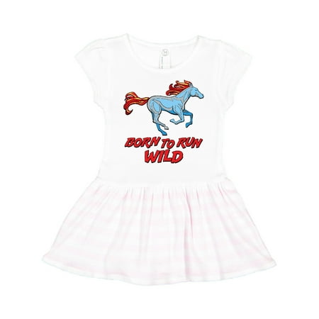 

Inktastic Born to Run Wild- galloping horse Gift Toddler Girl Dress