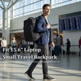 thumbnail image 3 of Black Laptop Backpack for Men Travel Carry on Backpacks Fit 15.6" Computer, Anti Theft Casual Daypack School College Business, Flight Approved Bag with 16 Pockets, 25L, 3 of 10