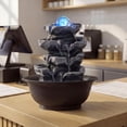 thumbnail image 4 of Gymax Tabletop Water Fountain w/Rolling Crystal Ball Color-Changing LED Light Pump, 4 of 10