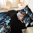 thumbnail image 5 of Manfei Sporty Motocross 7-Piece Twin Bedding，Speed Theme Bedding Comforter Set，Blue,Black Reversible, 5 of 7