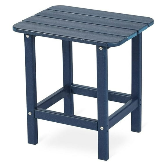 19'' Adirondack Side Table, Rectangular HDPE End Table, Weather Resistant and Easy Maintenance, Dark Blue