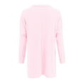 thumbnail image 4 of Arlun Women's Oversized Long Sleeve Tunic Tshirts Solid Color Cute Loose Fit Casual Tops Loungewear 2025 Fall Winter Round Neck Pullovers with Pockets Pink XXXXXL, 4 of 5