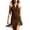 *Brown, variant on Women's Faux Suede Halter Neck Mini Dress , Ladies' V-Neck Fringe Hem Western Dress , Festival Party Bodycon Dresses For Women,Army Green,S-2XL