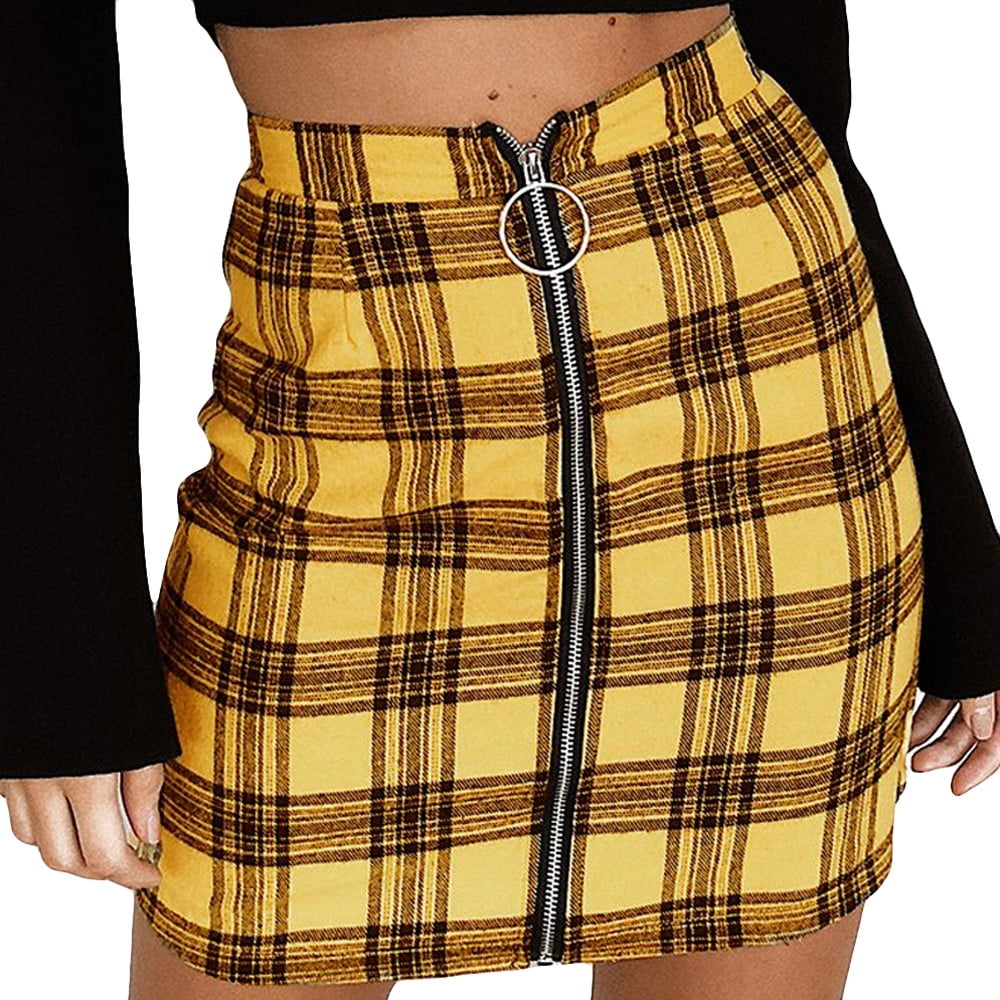 a line mini skirt with zip