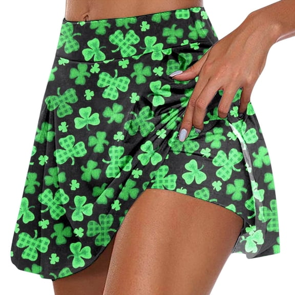 Women's Casual St Patrick's Day Tennis Skirt for Yoga Sport and Athletic Activities
