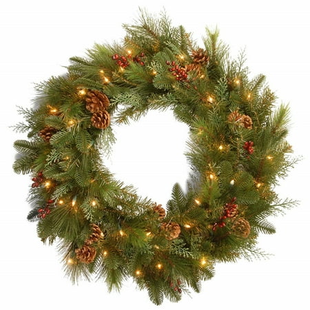 UPC 729083218323 product image for National Tree Company Decorated Pine Prelit Wreath  (Green) | upcitemdb.com