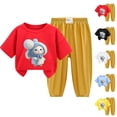 thumbnail image 4 of Odeerbi 2-12 Años Niño Niña Conjunto de Verano Camiseta de Manga Corta de Algodón Ice Silk Pantalón de Chándal Conjunto de Dos Piezas de Ropa Interior Estampada, 4 of 4