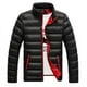 thumbnail image 1 of Abrigo de invierno acolchado para hombre, de manga larga, cuello alto, chaqueta con cremallera completa, abrigo cálido y resistente al viento, 1 of 6