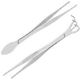 thumbnail image 3 of FRCOLOR small rake Precision Stainless Steel Tweezers Rake Set for Small Garden and Potted Plants Use Silver 1 Set,8.66"X0.79"X0.79", 3 of 4